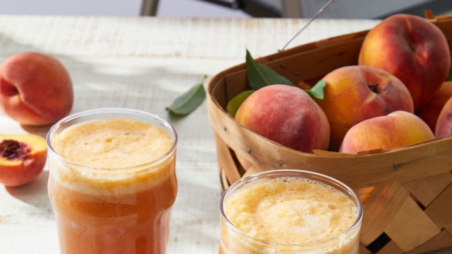 Relax on the porch with a refreshing peach shandy