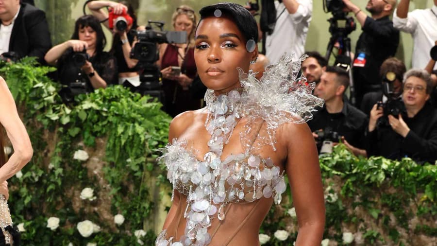 Janelle Monáe expertly recovers from near-fall on 2024 Met Gala steps
