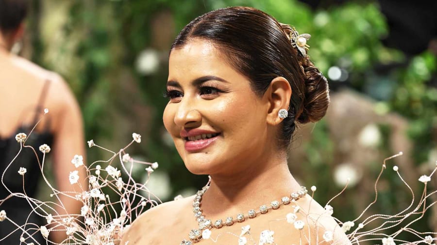 Indian Billionaire Sudha Reddy Wears $10 Million 180-Carat Diamond Necklace from Her Personal Collection to 2024 Met Gala