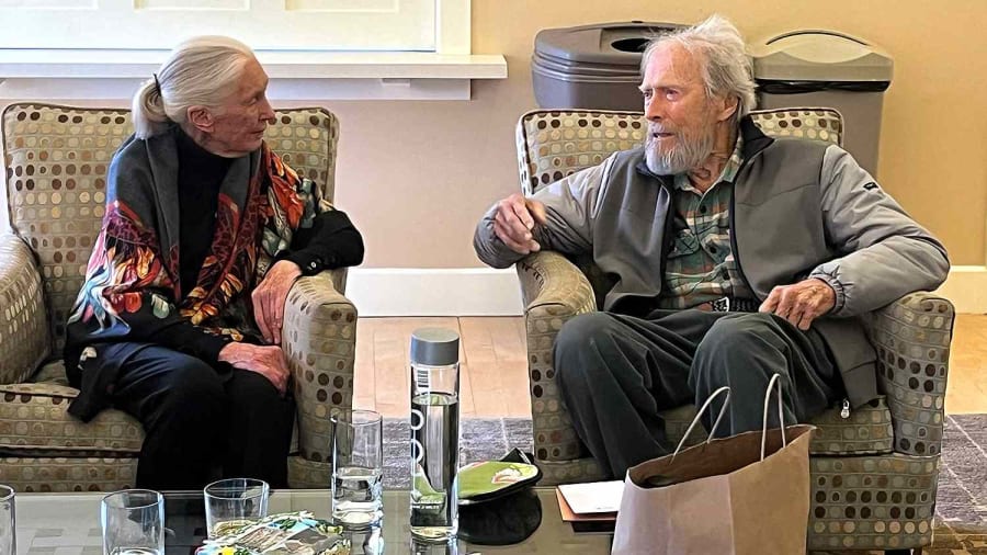 Clint Eastwood makes rare appearance to support Jane Goodall at environmental event in California