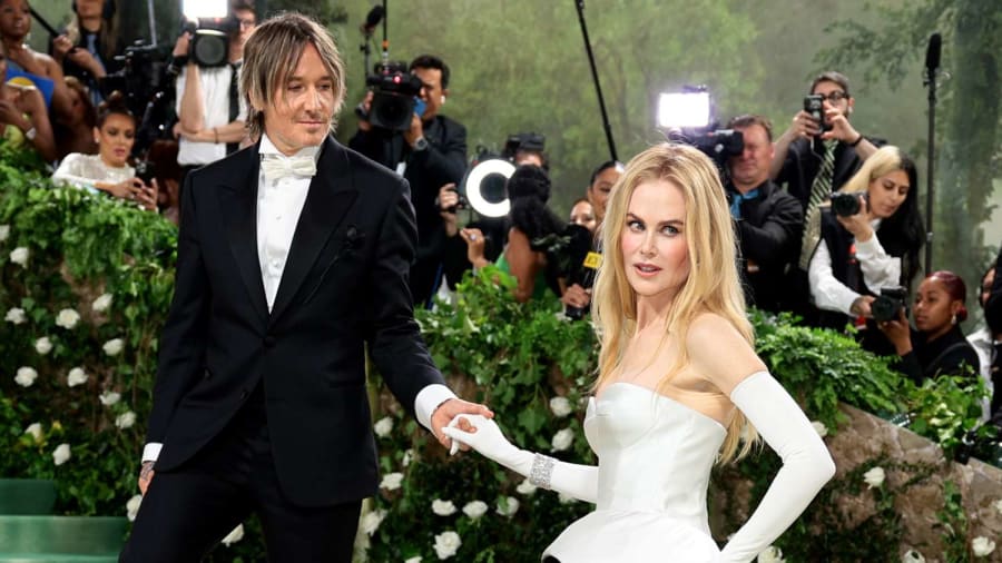 Nicole Kidman and Keith Urban Coordinate in Classic Black and White at the 2024 Met Gala