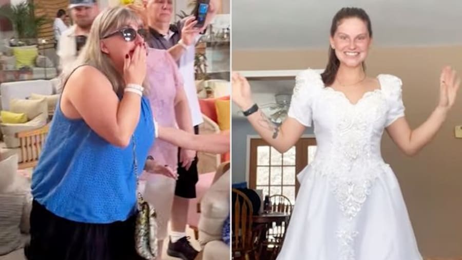 Bride Surprises Mom by Wearing Her ‘90s Wedding Dress: See Her Sweet Reaction!