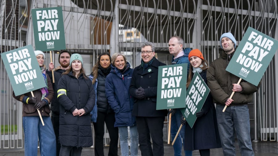STV journalists join picket lines outside offices during 24-hour strike