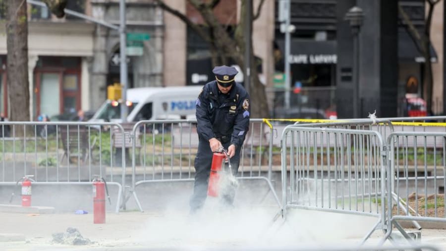Person sets self on fire outside New York court where Trump trial underway