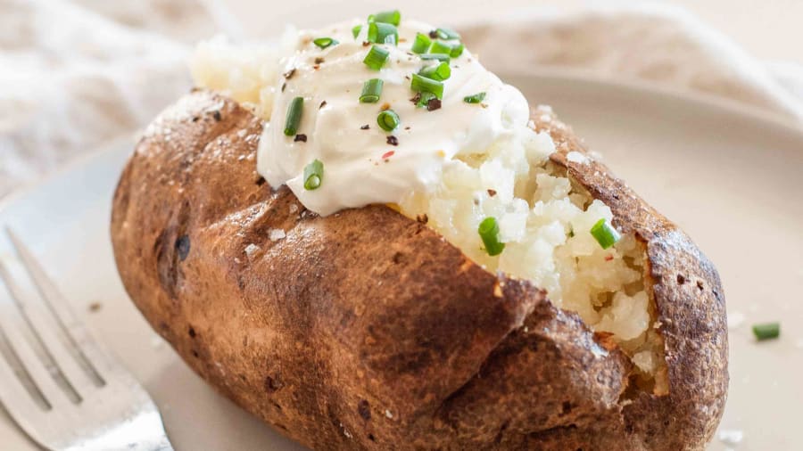 Secret to making baked potatoes in half the time