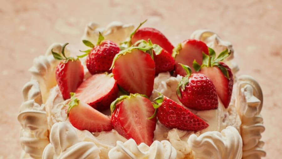 Ravneet Gill’s gluten-free strawberry meringue cake – recipe