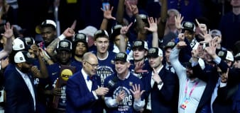UConn students celebrate into the early morning after 2nd consecutive men's basketball title