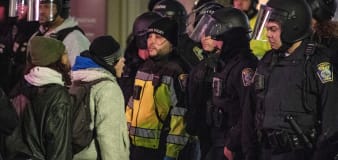 108 arrested at Emerson College protest, 4 Boston police officers hurt