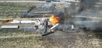 Evacuations ordered after dozens of train cars derailed near New Mexico state line, some carrying propane
