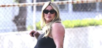Pregnant Hilary Duff spotted showing off her baby bump as due date draws near