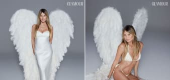 Heidi Klum slips back into her Victoria's Secret angel wings for sexy Glamour shoot