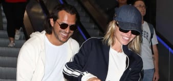 Sydney Sweeney and fiancé Jonathan Davino are all-smiles as they arrive in LA together
