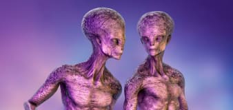 A new study suggests aliens aren’t little green men. They’re purple people eaters