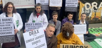 Climate protesters target BP and Drax shareholder meetings
