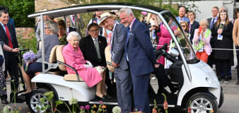 Queen tours Chelsea Flower Show from comfort of electric buggy
