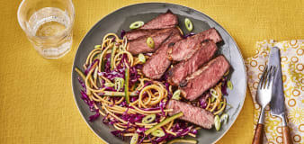 Seared steak with sesame noodle salad is the perfect weeknight dinner