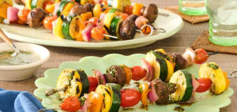 Fire up the grill for zesty veggie skewers