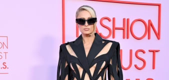 Paris Hilton Wears Deconstructed Blazer Dress at Fashion Trust Awards