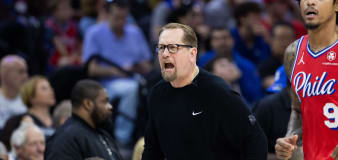 Report: Sixers coach Nick Nurse's frustration over ref's call results in injured finger
