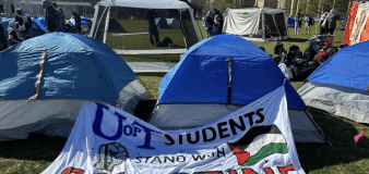 Pro-Palestinian student protesters set up camp at U of T
