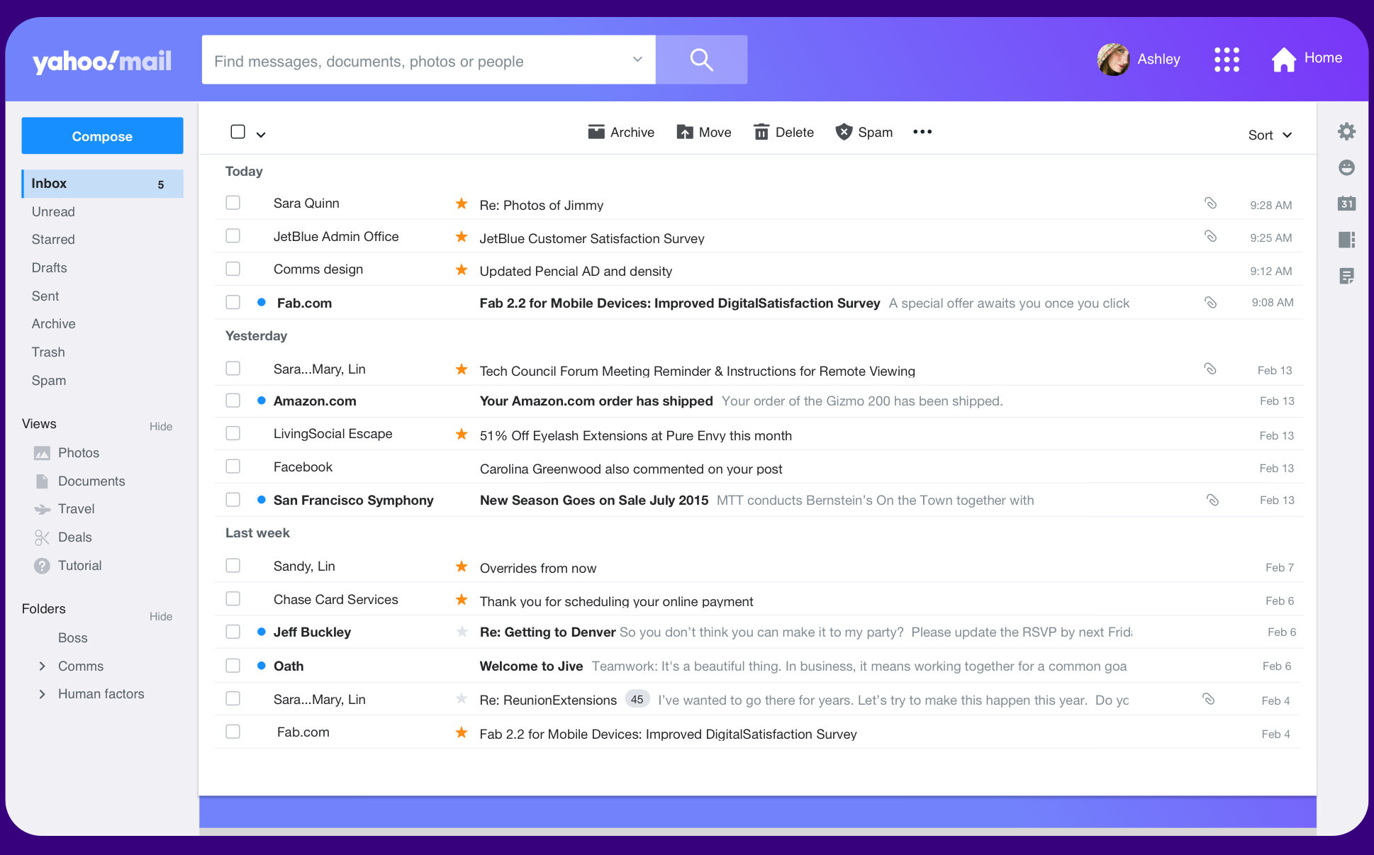 Yahoo Mail Inbox