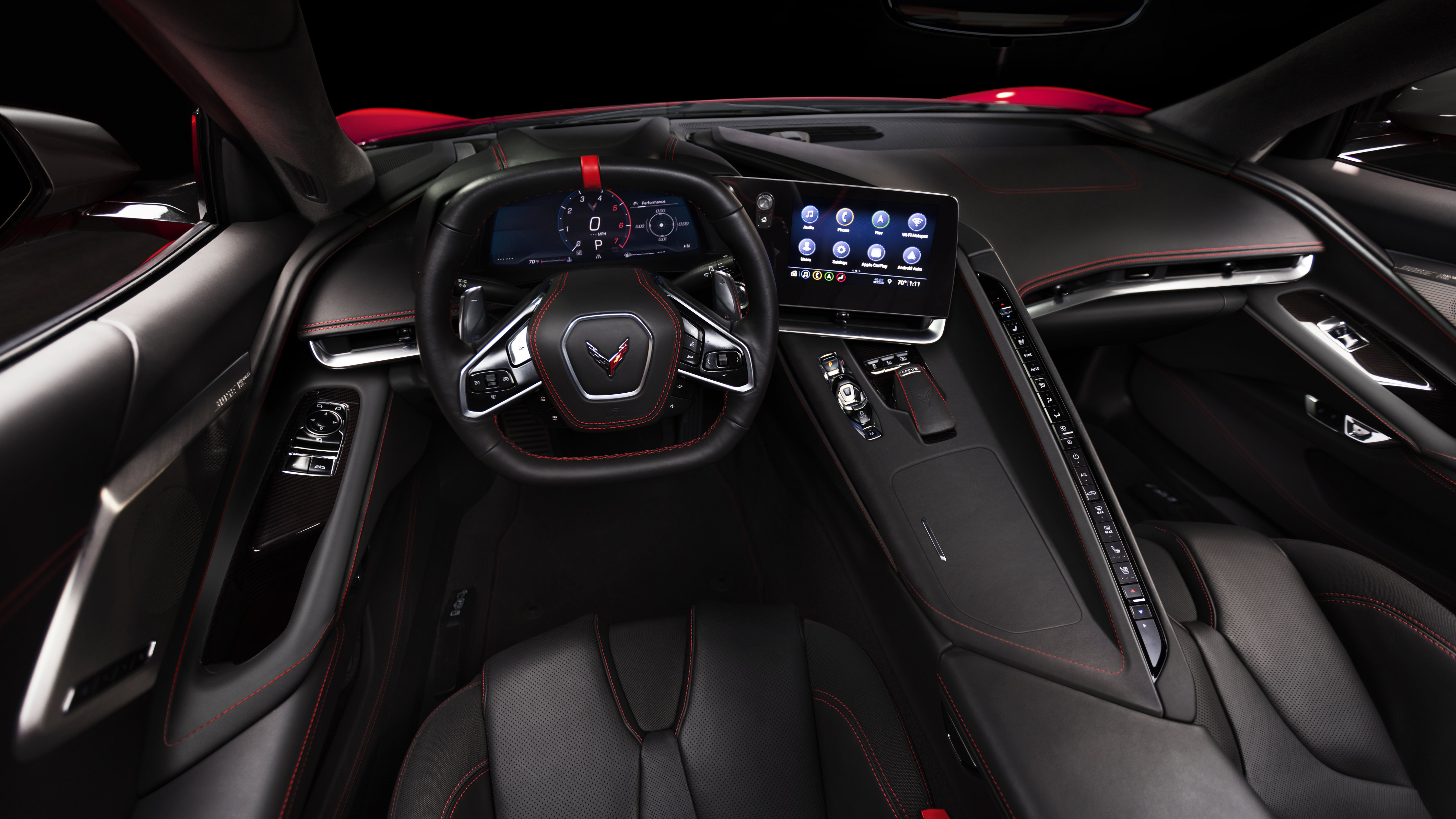 This is the interior of the C8 Chevy Corvette Autoblog