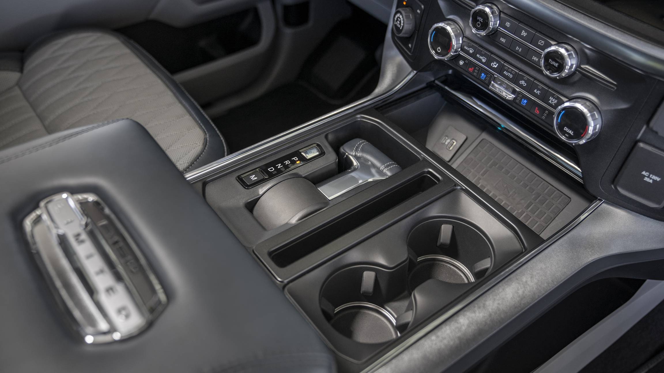 The 2021 Ford F-150's shifter folds away to make room for a desk | Autoblog