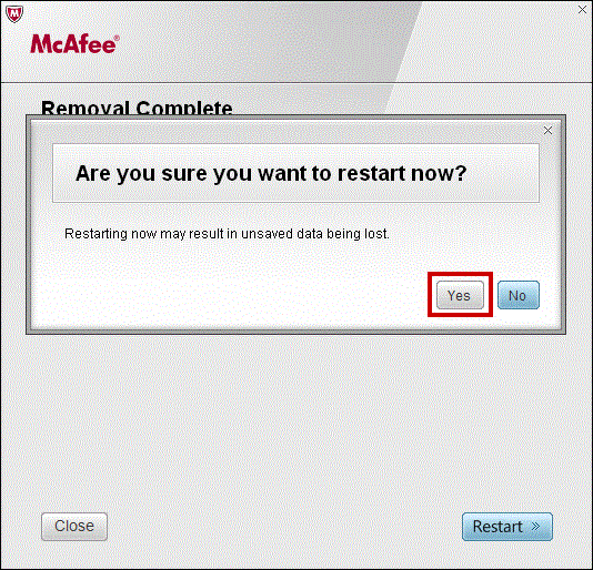 Are you sure you want to restart now