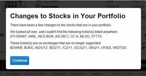 Changes to Stocks in Your Portfolio