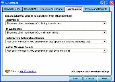 Can you import aol expressions?