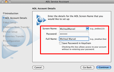 aol software for mac os x